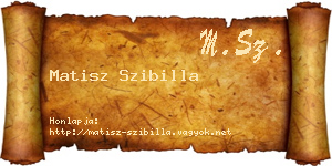 Matisz Szibilla névjegykártya